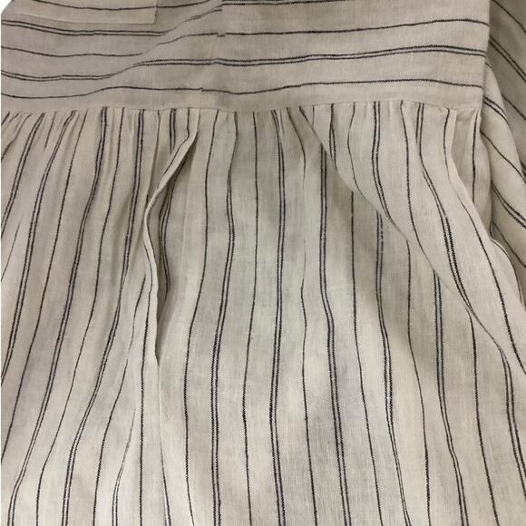 Emerson Fry Selma Long Sleeve Dress In Ivory Hemp Stripe Organic Size Medium - Picture 9 of 16